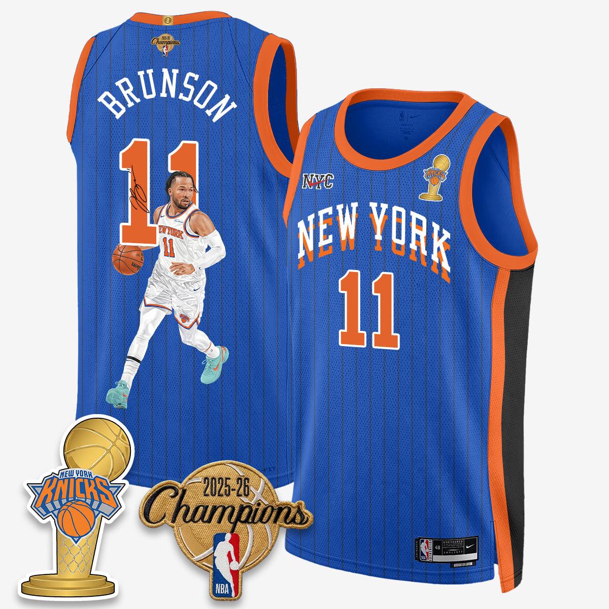 NYK 2026 Basketball Jalen Brunson Champions Vapor Jersey - Stitched-DTD