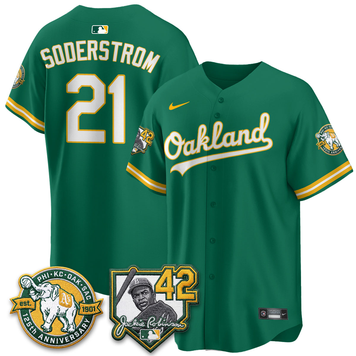 OAK 2026 Jackie Robinson Day - Celebrating 125 Years Limited Vapor Jersey - All Stitched-DTD