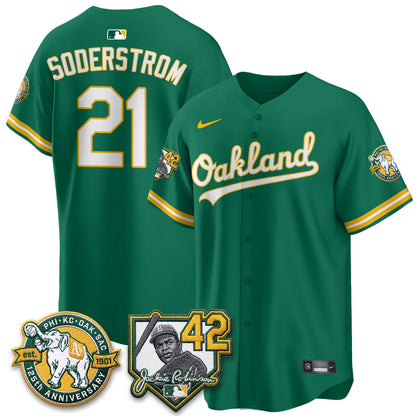 OAK 2026 Jackie Robinson Day - Celebrating 125 Years Limited Vapor Jersey - All Stitched-DTD
