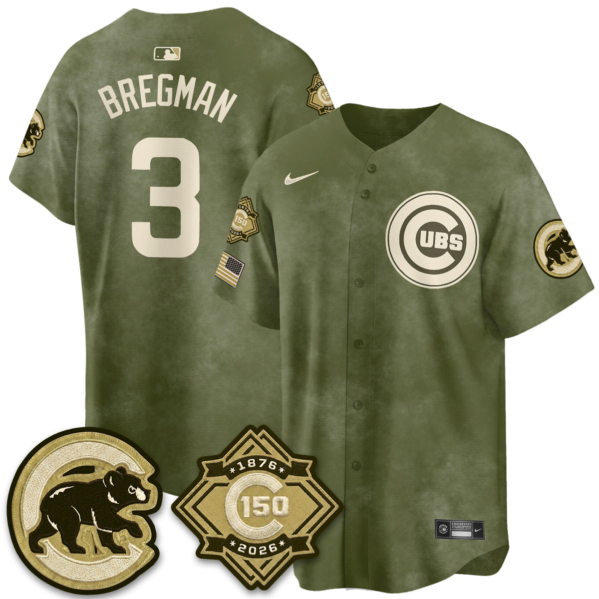 CHC New Era Olive 2026 Armed Forces Day Jersey -All Stitched-DTD
