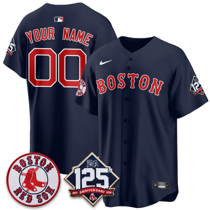 BOS 125th Anniversary Patch Vapor Custom Jersey - Stitched-DTD