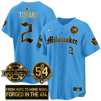 MIL Bob Uecker Patch Vapor Premier Limited Jersey - Gothic Edition - All Stitched-DTD