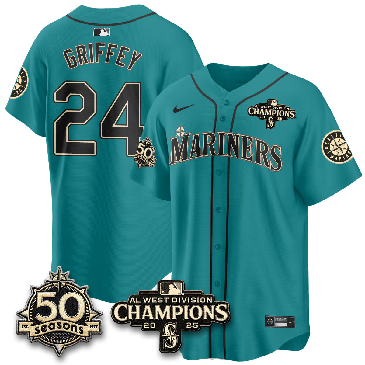 SEA Vapor Premier Limited Jersey - 50th Anniversary & AL West Division Champions - Steelheads Community Funds - All Stitched-DTD