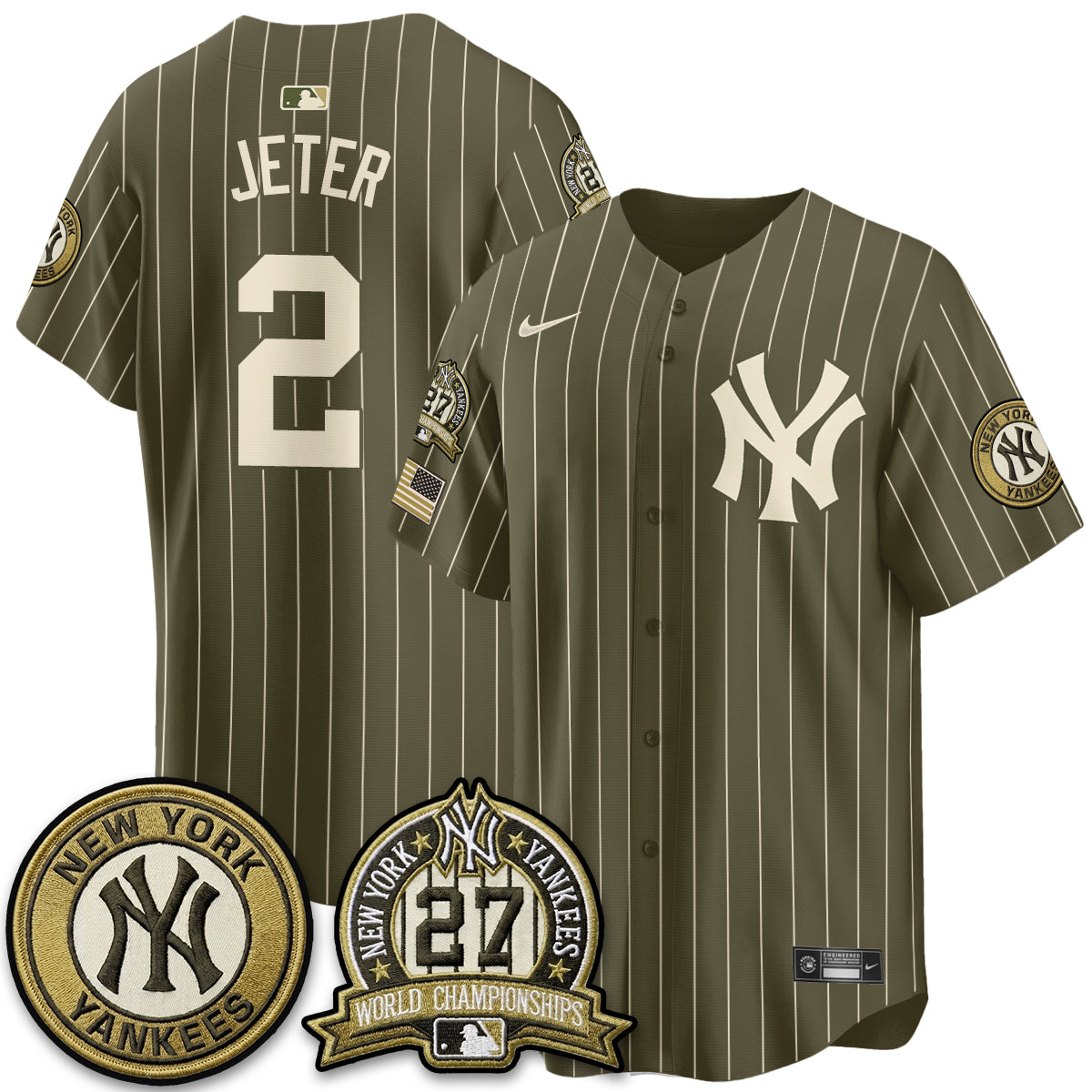 NYY New Era Olive 2026 Armed Forces Day Jersey -All Stitched-DTD