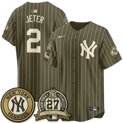 NYY New Era Olive 2026 Armed Forces Day Jersey -All Stitched-DTD