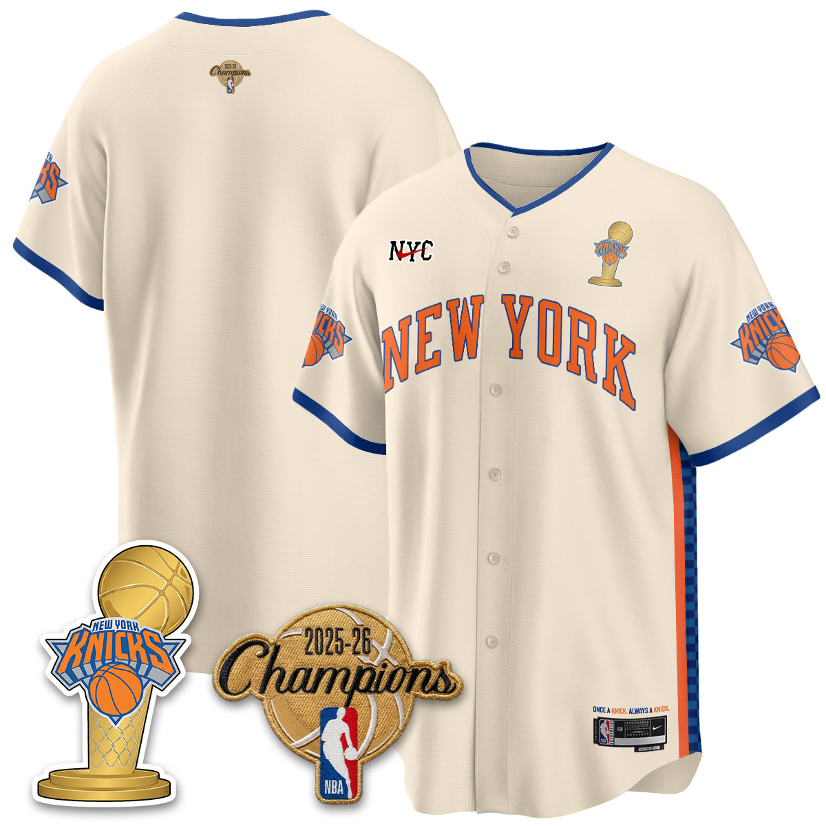 NYK 2026 NBA Champions Vapor Jersey - Stitched-DTD