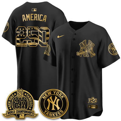 NYY Fourth of July USA Vapor Limited Jersey - Stitched-DTD