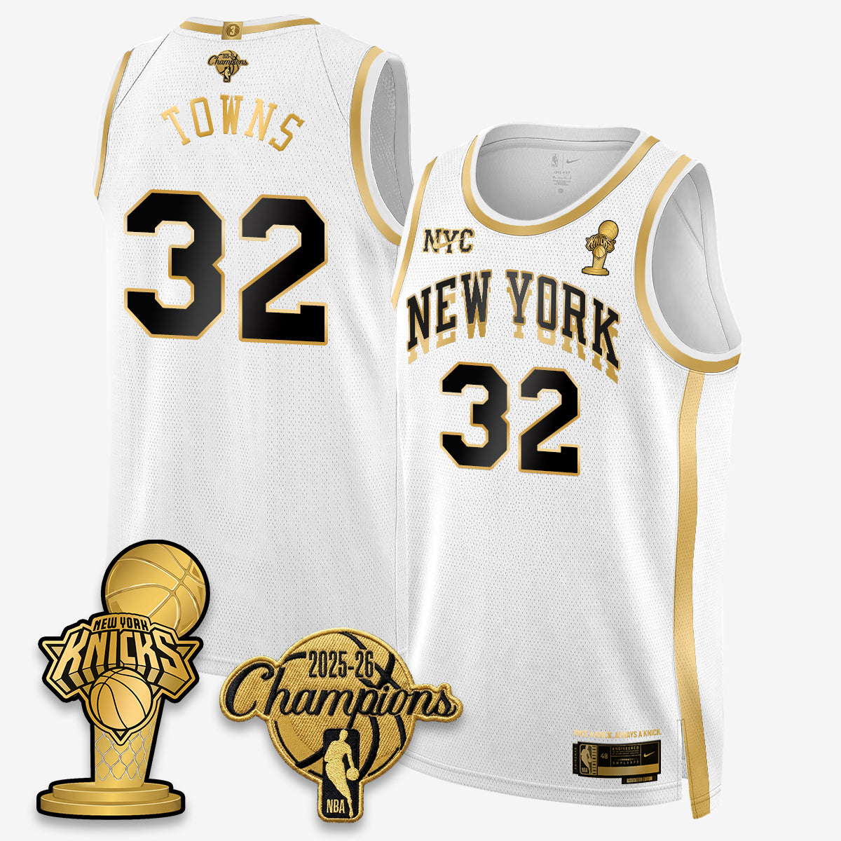 NYK 2026 NBA Champions Gold Edition Vapor Jersey - Stitched-DTD