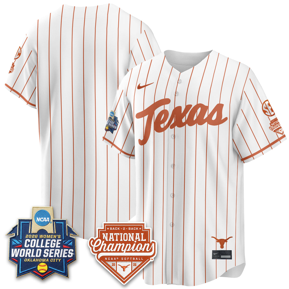 TEX Softball 2026 World Series (WCWS) Vapor Premier Limited Jersey - B2B Champs - All Stitched-DTD