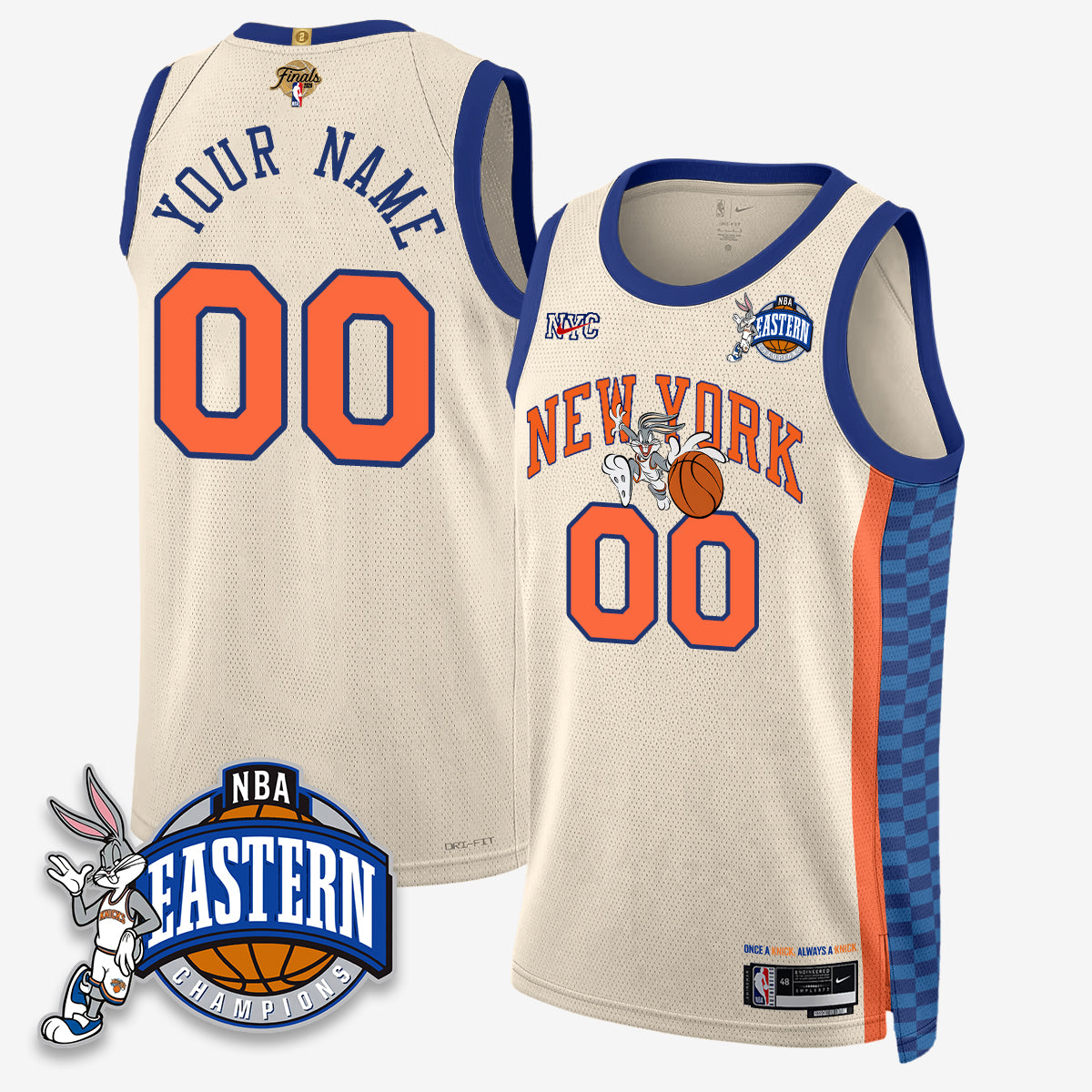 NYK 2026 NBA Finals x Bunny Vapor Custom Jersey - Stitched-DTD