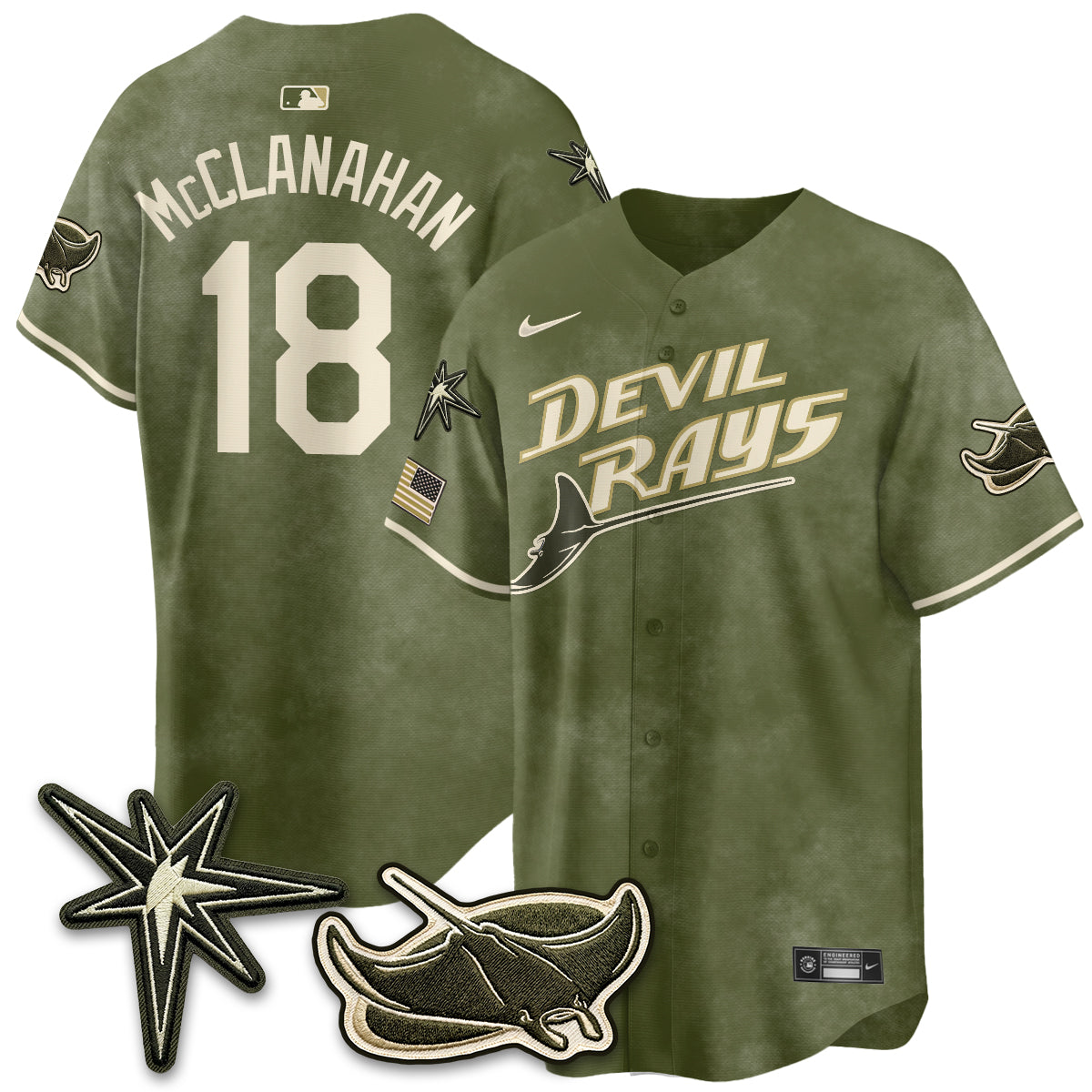 TB New Era Olive 2026 Armed Forces Day Jersey - All Stitched-DTD