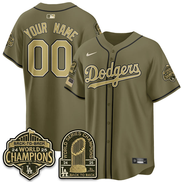 LAD New Era Olive 2026 Armed Forces Day Custom Jersey -All Stitched-DTD