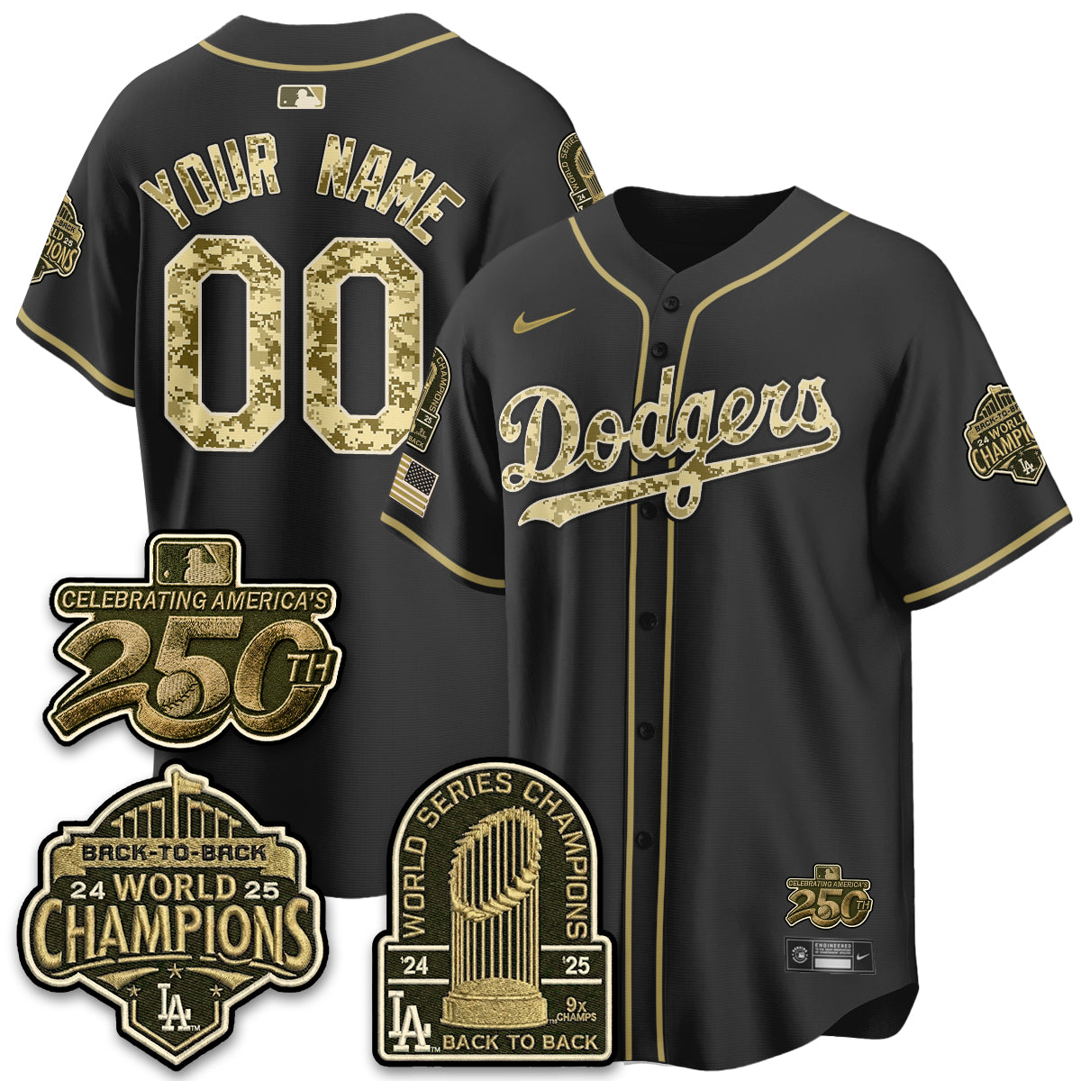 LAD Military Appreciation Game Day Custom Jersey V2 - Stitched-DTD