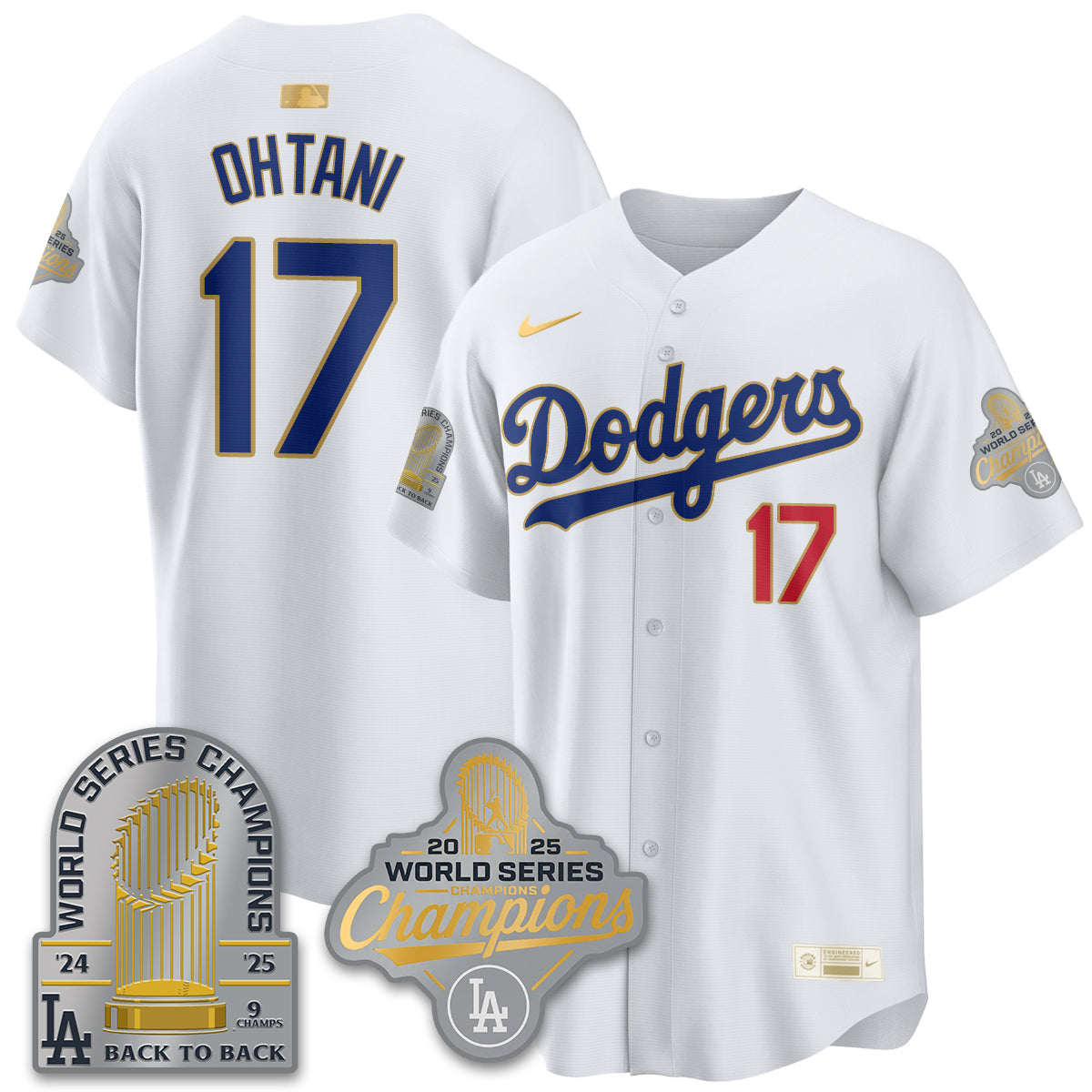 LAD Gold Collection Stadium Vapor Limited Jersey - 9x Champs - All Stitched-DTD