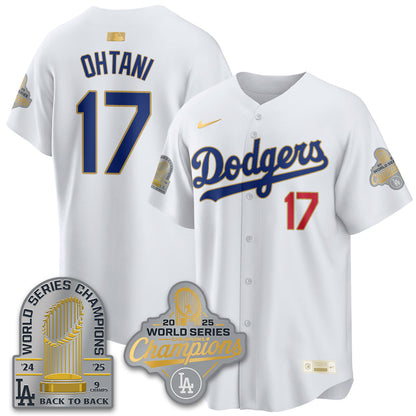 LAD Gold Collection Stadium Vapor Limited Jersey - 9x Champs - All Stitched-DTD