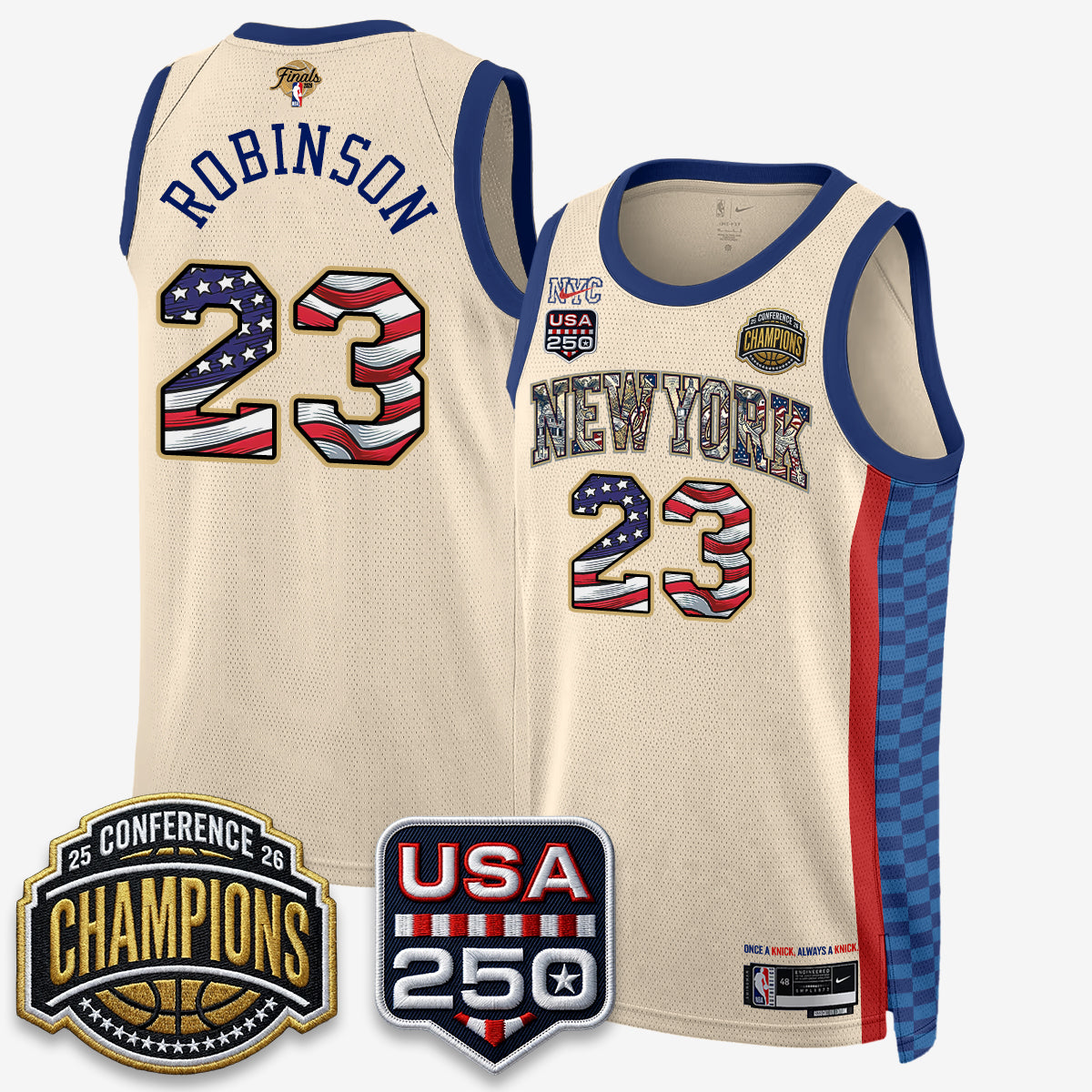 NYK 2026 NBA Eastern Conference Champions x Fourth of July Vapor Jersey - Stitched-DTD