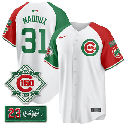 CHC Limited Mexico Jersey - 150th Anniversary + Ryne Sandberg Tribute Patch All Stitched-DTD
