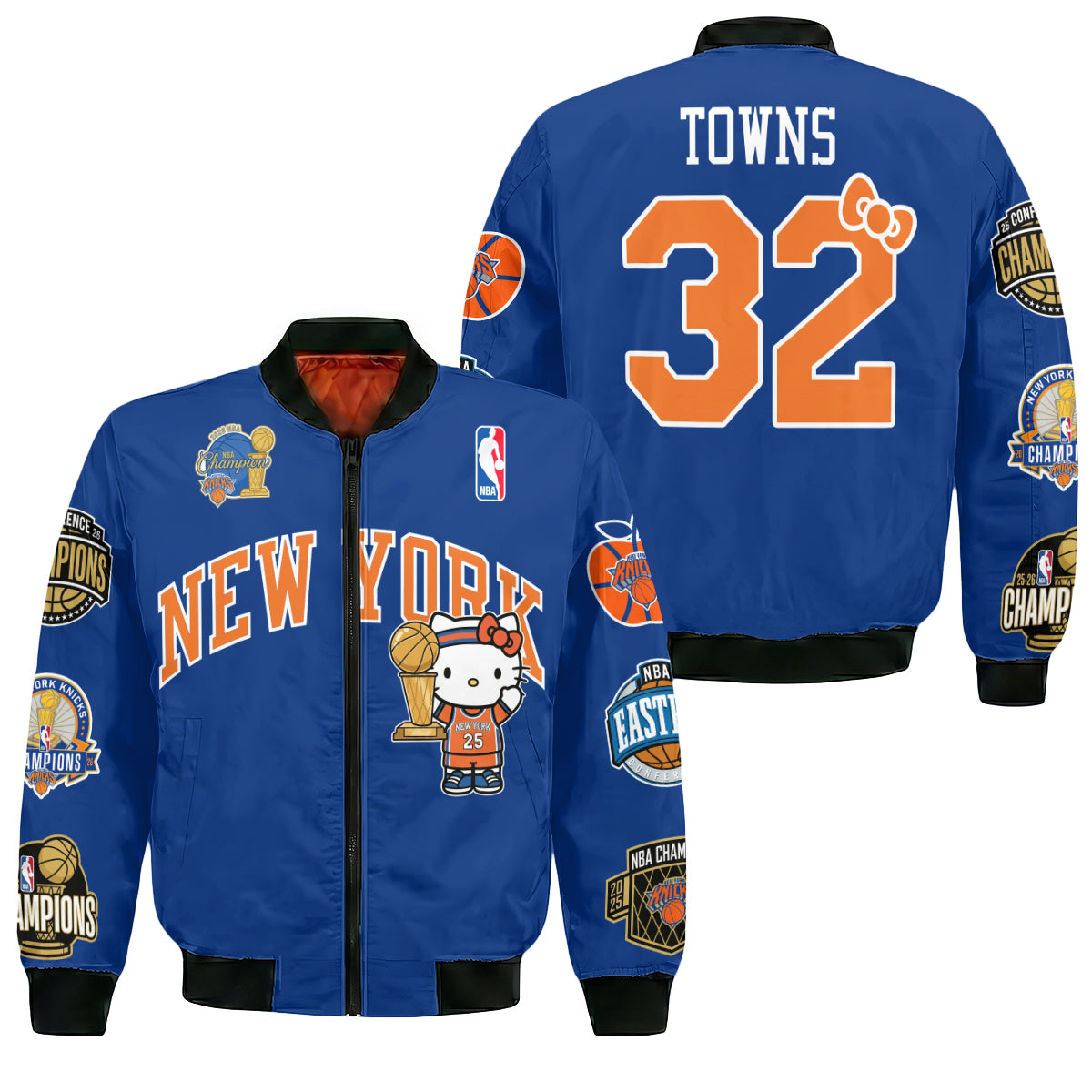 NYK 2026 NBA Finals Champions Limited Edition Bomber Jacket V3- Printed-DTD