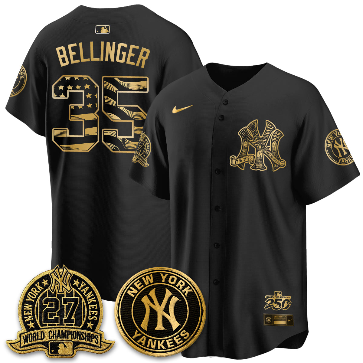 NYY Fourth of July USA Vapor Limited Jersey - Stitched-DTD
