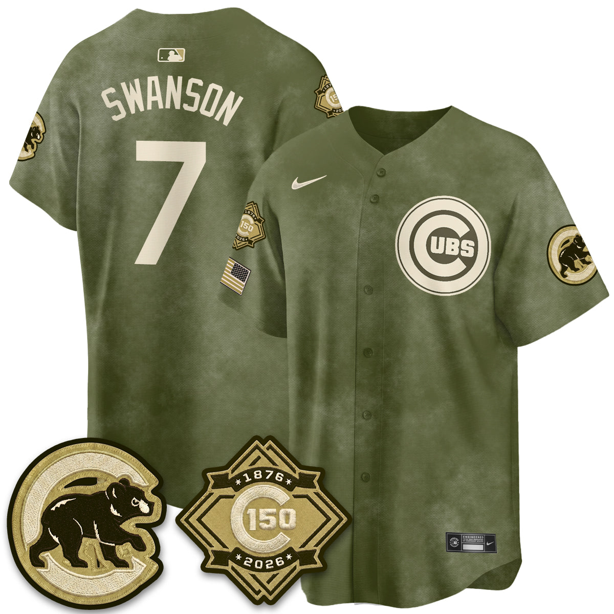 CHC New Era Olive 2026 Armed Forces Day Jersey -All Stitched-DTD