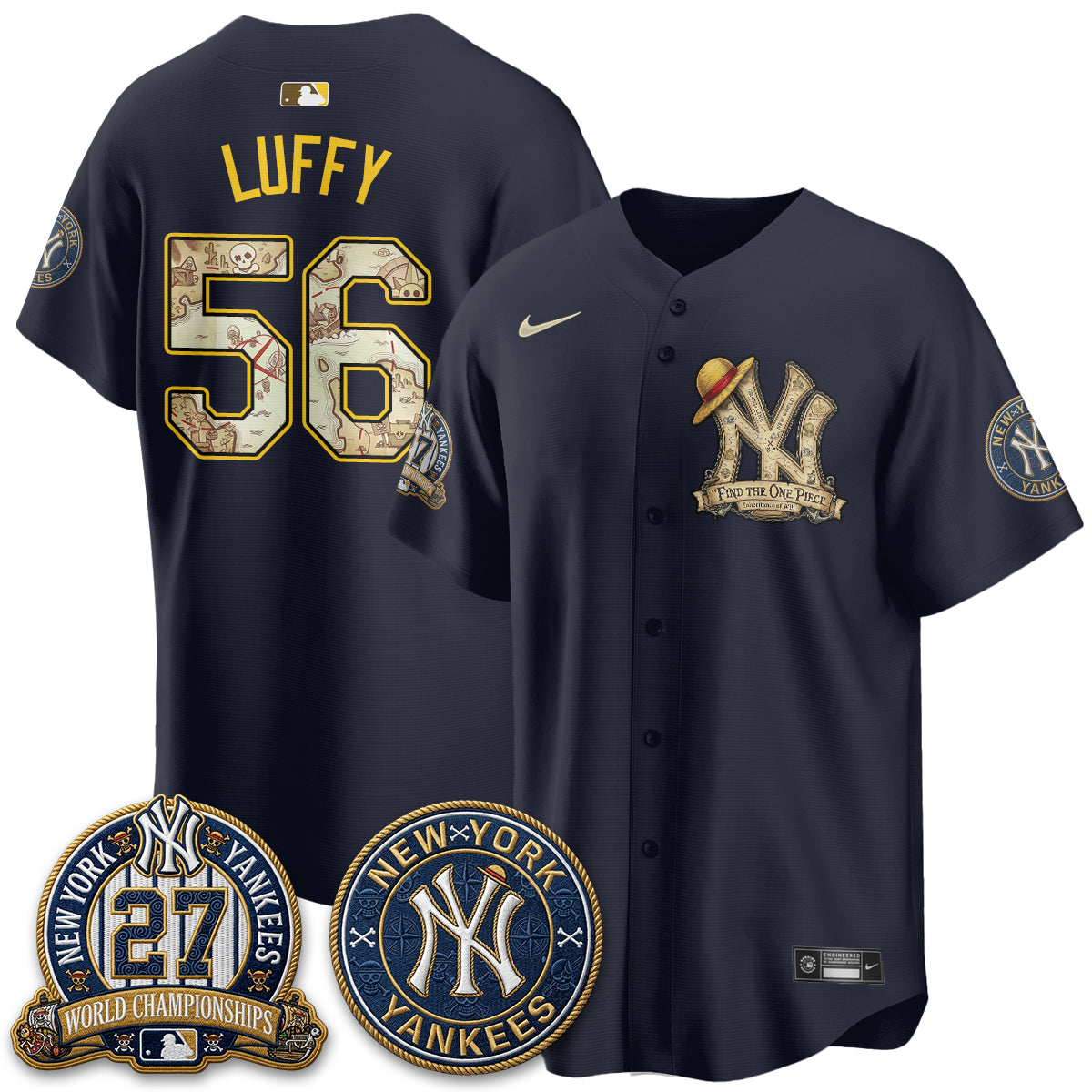 NYY x OP Japanese Cartoon Limited Jersey -  Stitched-DTD