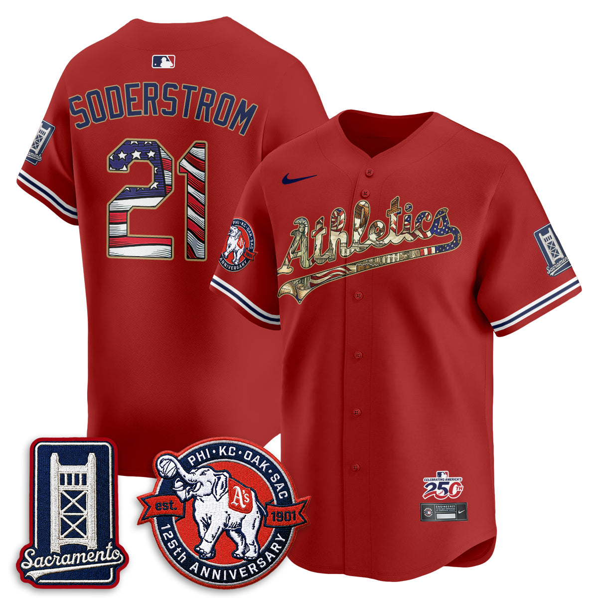 OAK  2026 Independence Day USA Vapor Jersey - Stitched-DTD