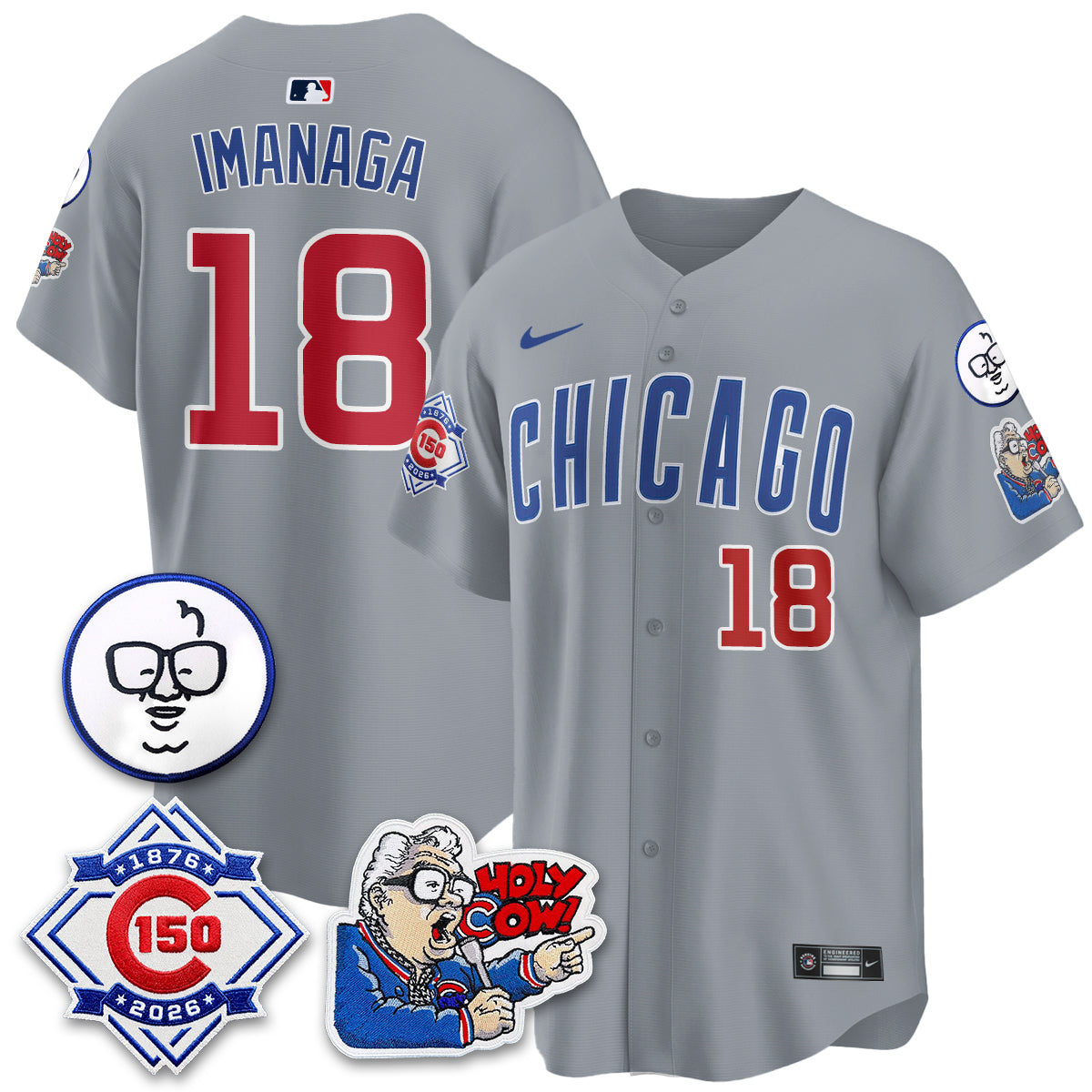 CHC 150th Anniversary Harry Caray Holy Cow Vapor Premier Limited Jersey - All Stitched V2-DTD