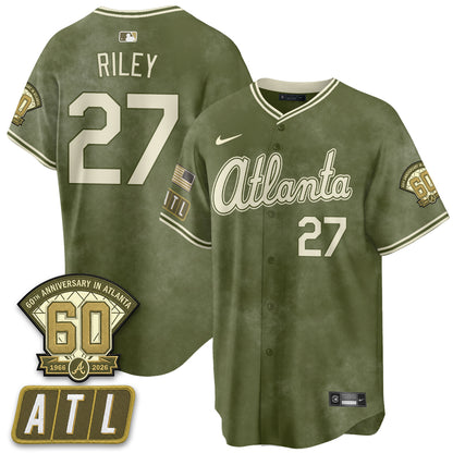 ATL New Era Olive 2026 Armed Forces Day Vapor Limited Jersey - All Stitched-DTD