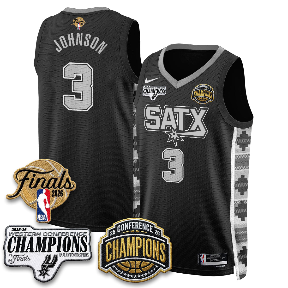 SAS 2026 NBA Western Conference Champions Vapor Jersey - Stitched-DTD