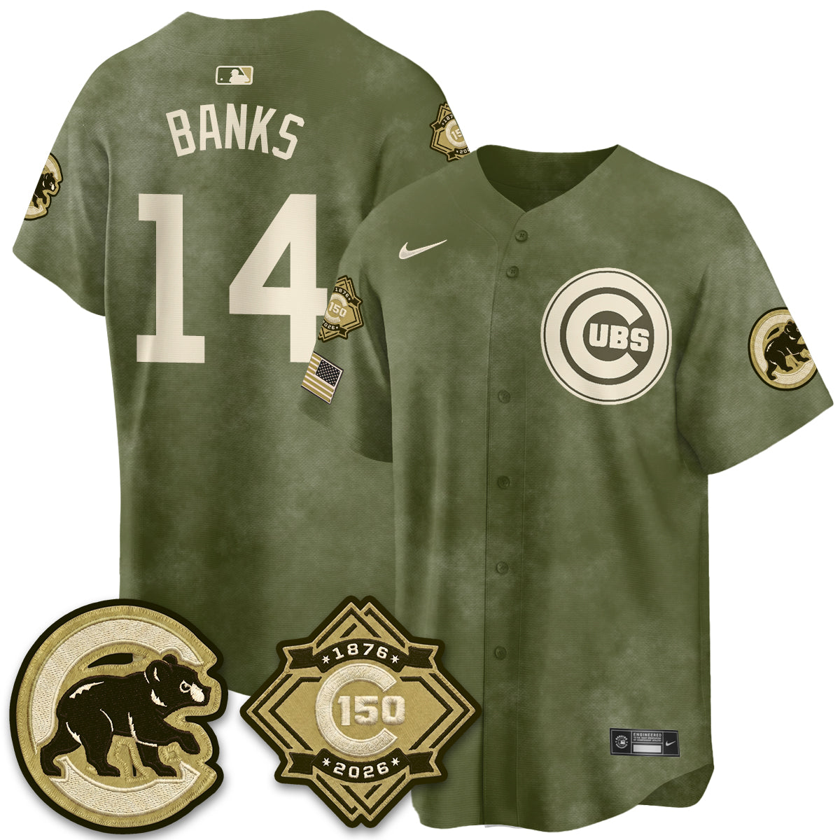 CHC New Era Olive 2026 Armed Forces Day Jersey -All Stitched-DTD