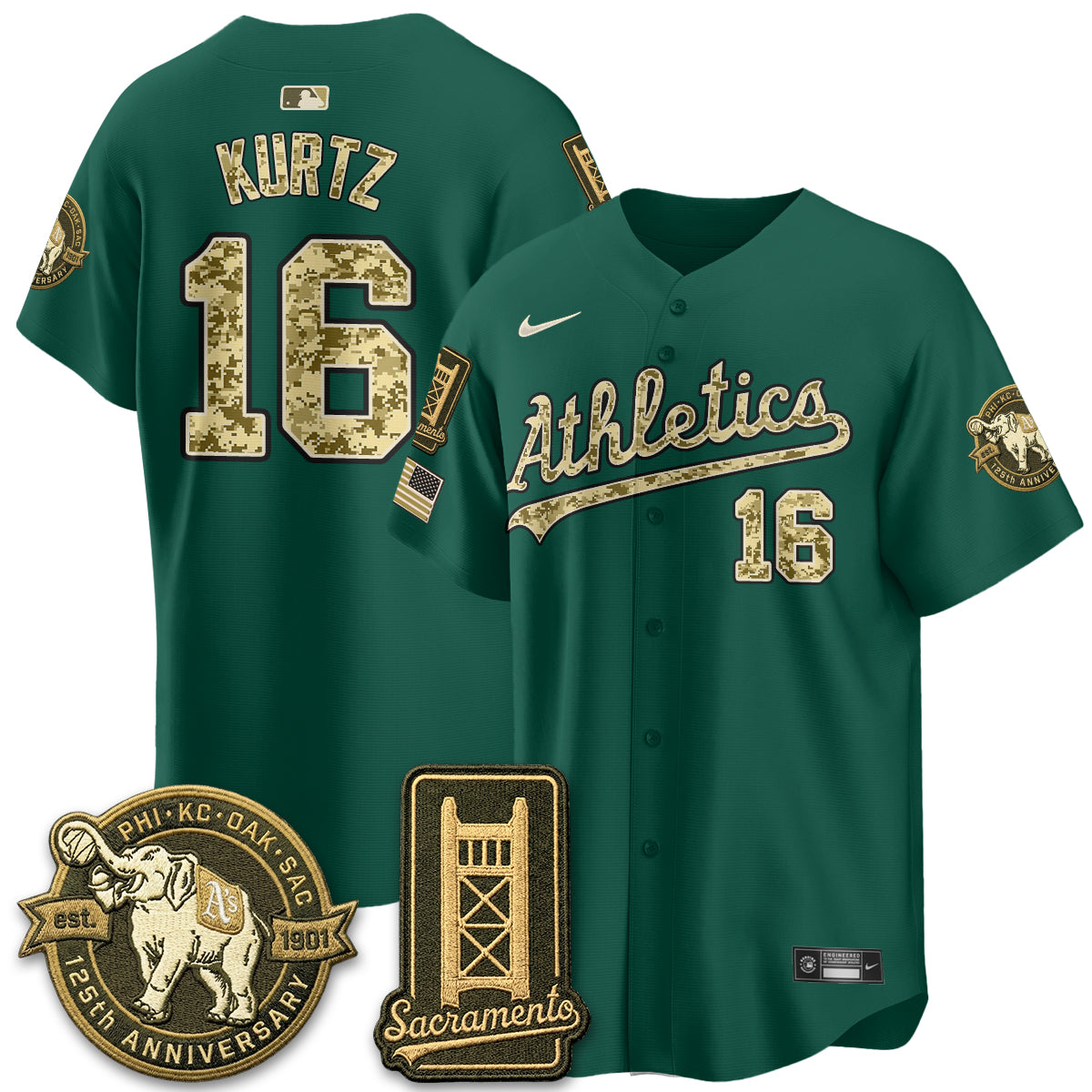 OAK Military Appreciation Game Day Jersey - Stitched-DTD