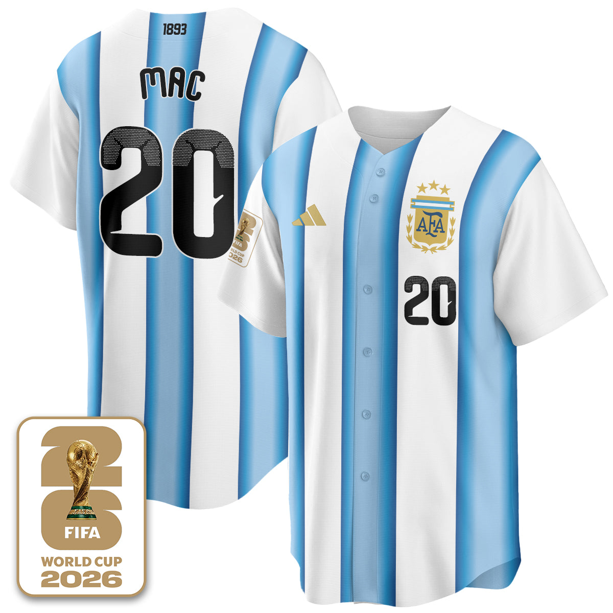 Argentina Soccer National Team x Baseball Vapor Limited Jersey - Stitched-DTD