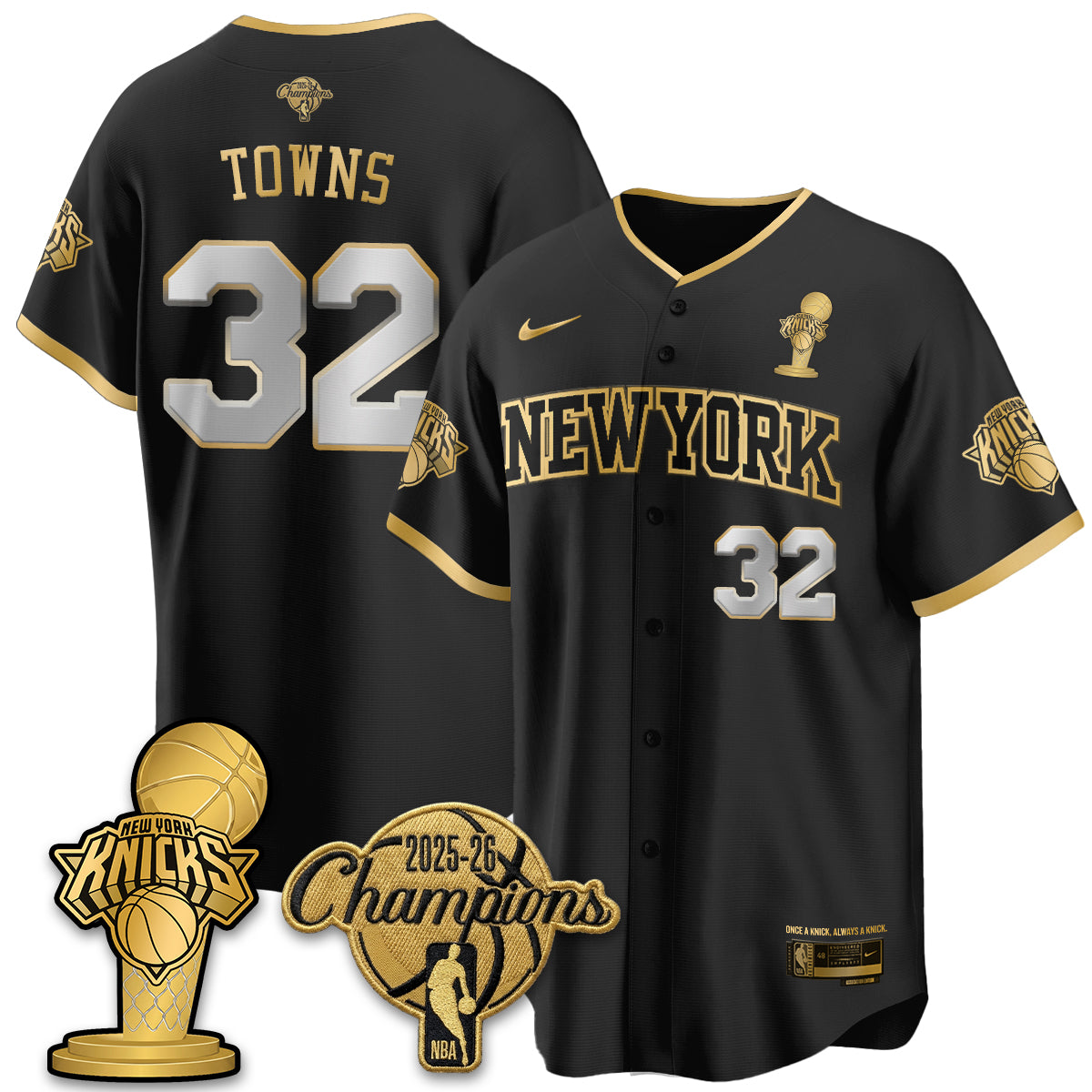 NYK 2026 NBA Champions Vapor Jersey - Stitched-DTD