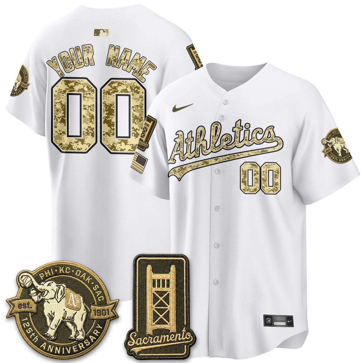 OAK Military Appreciation Game Day Custom Jersey - Stitched-DTD