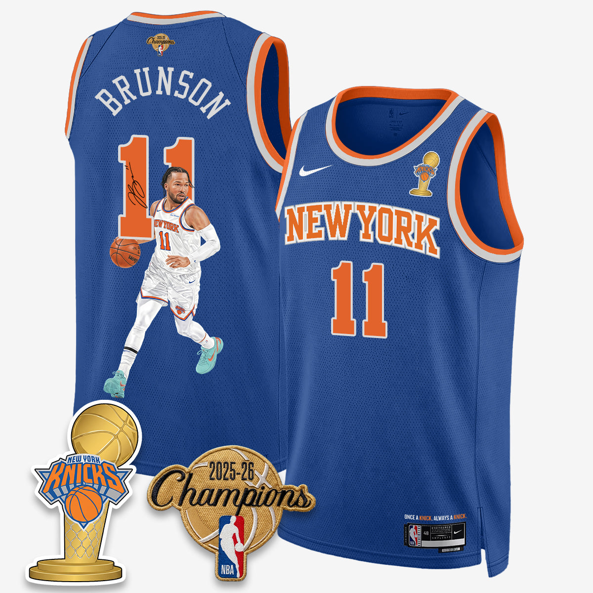 NYK 2026 Basketball Jalen Brunson Champions Vapor Jersey - Stitched-DTD