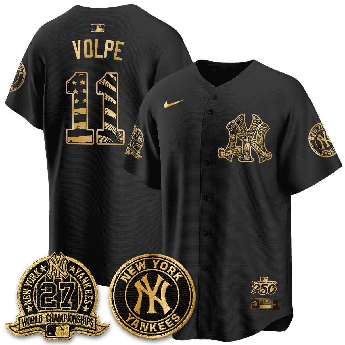 NYY Fourth of July USA Vapor Limited Jersey - Stitched-DTD