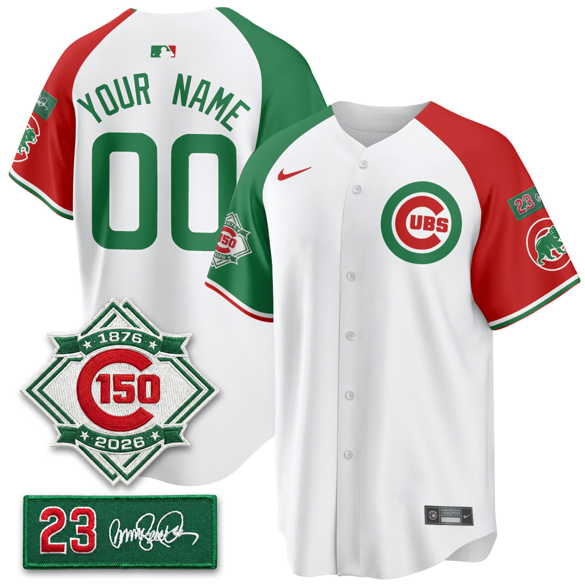 Custom CHC Limited Mexico Jersey - 150th Anniversary + Ryne Sandberg Tribute Patch All Stitched-DTD