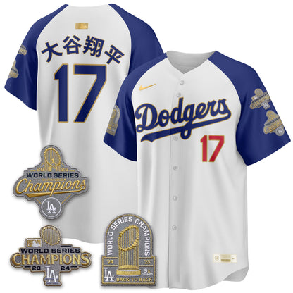 LAD Gold Collection Stadium Vapor Limited Jersey - Back to Back 9x Champs - All Stitched-DTD