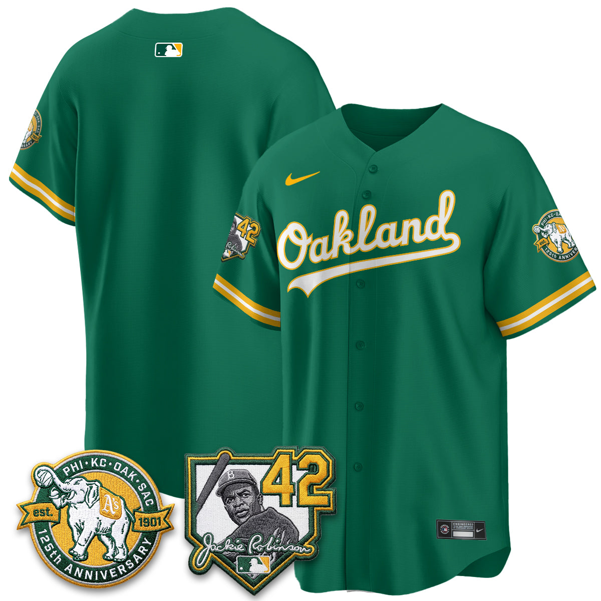 OAK 2026 Jackie Robinson Day - Celebrating 125 Years Limited Vapor Jersey - All Stitched-DTD