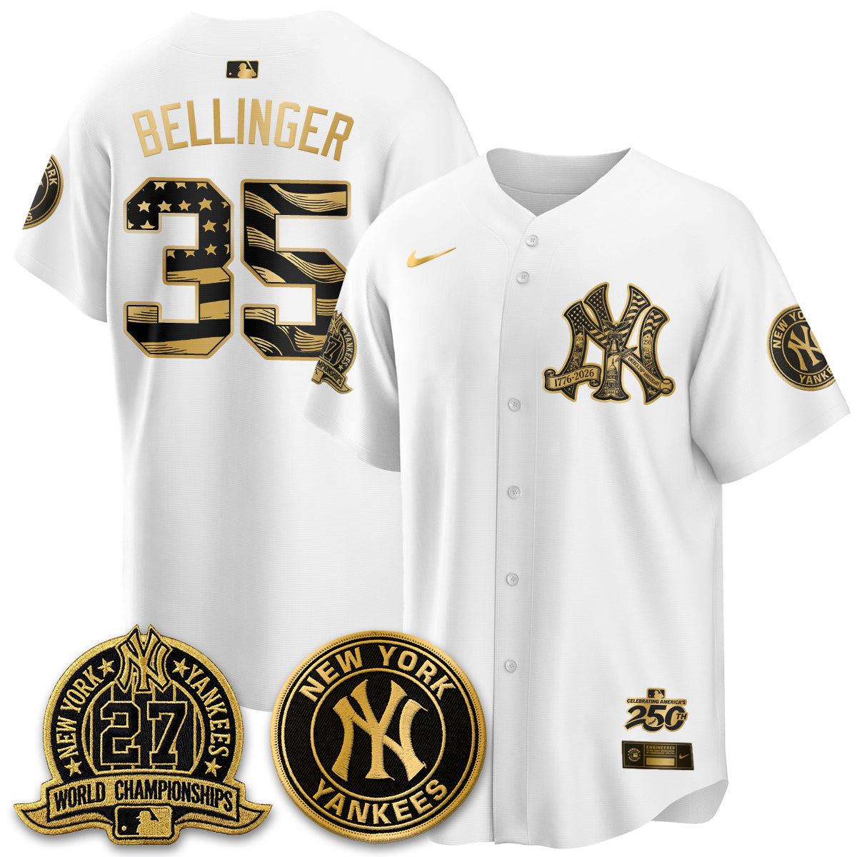 NYY Fourth of July USA Vapor Limited Jersey - Stitched-DTD