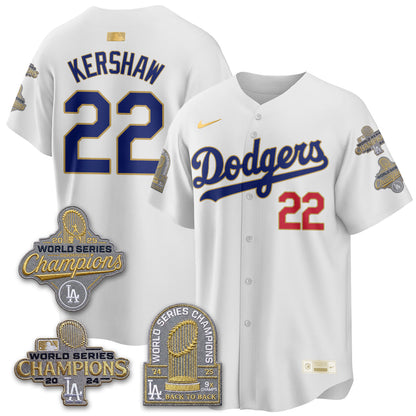 LAD Gold Collection Stadium Vapor Limited Jersey - Back to Back 9x Champs - All Stitched-DTD