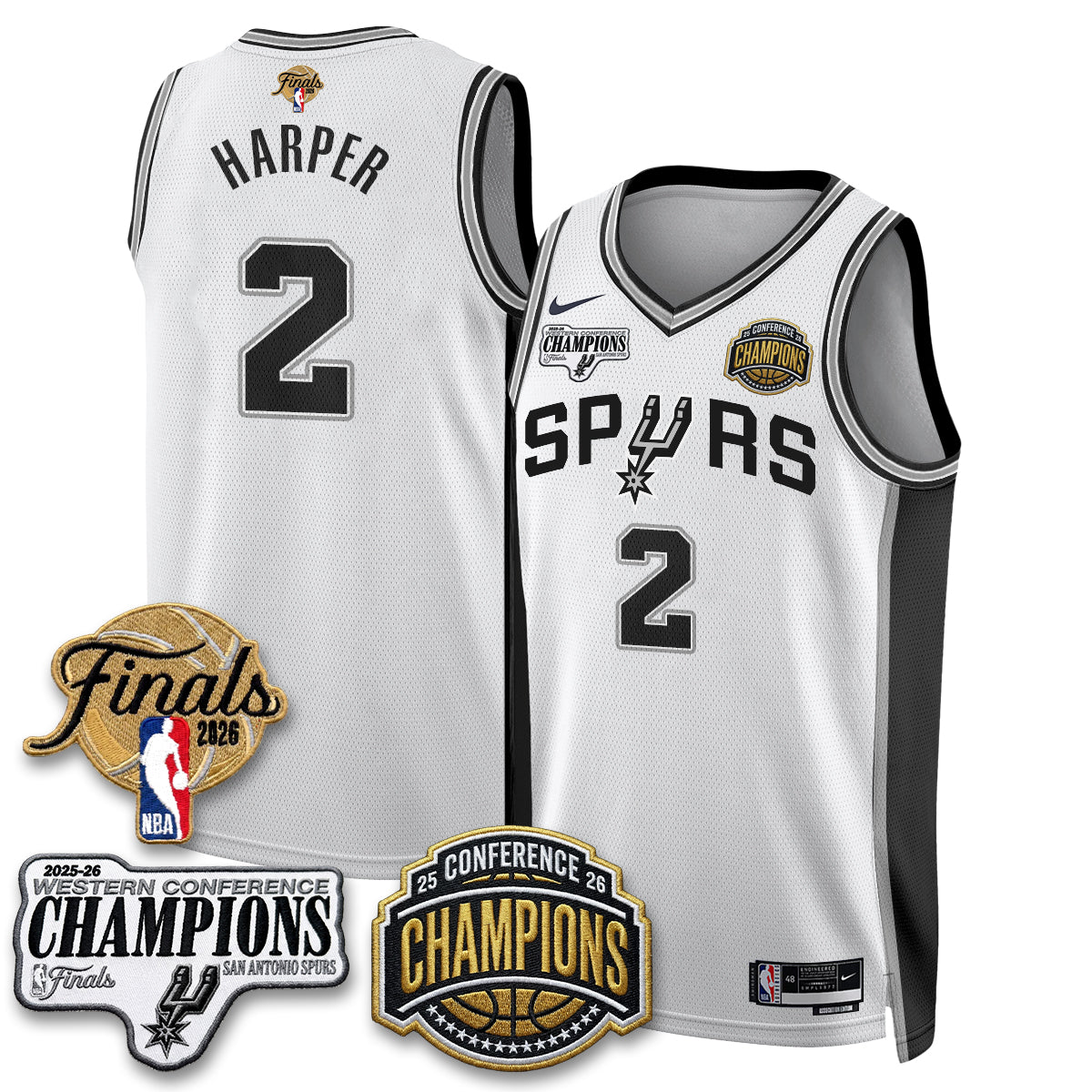 SAS 2026 NBA Western Conference Champions Vapor Jersey - Stitched-DTD