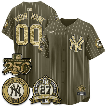 NYY Salute to Service 2026 Vapor Limited Custom Jersey - Stitched-DTD