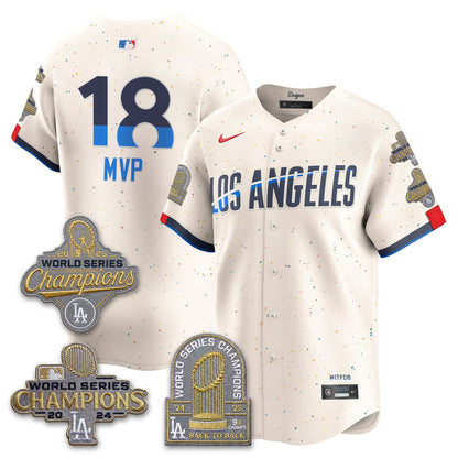 LAD Gold Collection Stadium Vapor Limited Jersey - Back to Back 9x Champs - All Stitched-DTD