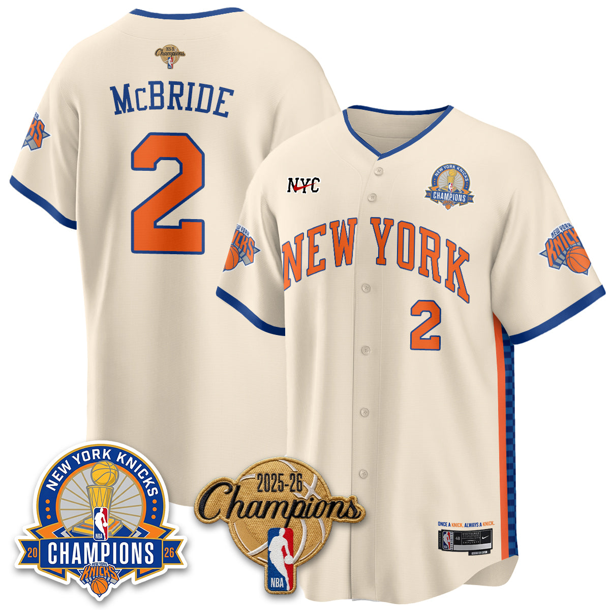 NYK 2026 NBA Champions Special Edition Vapor Jersey V2- Stitched-DTD