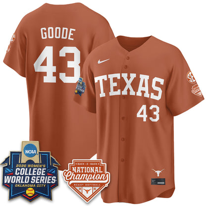 TEX Softball 2026 World Series (WCWS) Vapor Premier Limited Jersey - B2B Champs - All Stitched-DTD