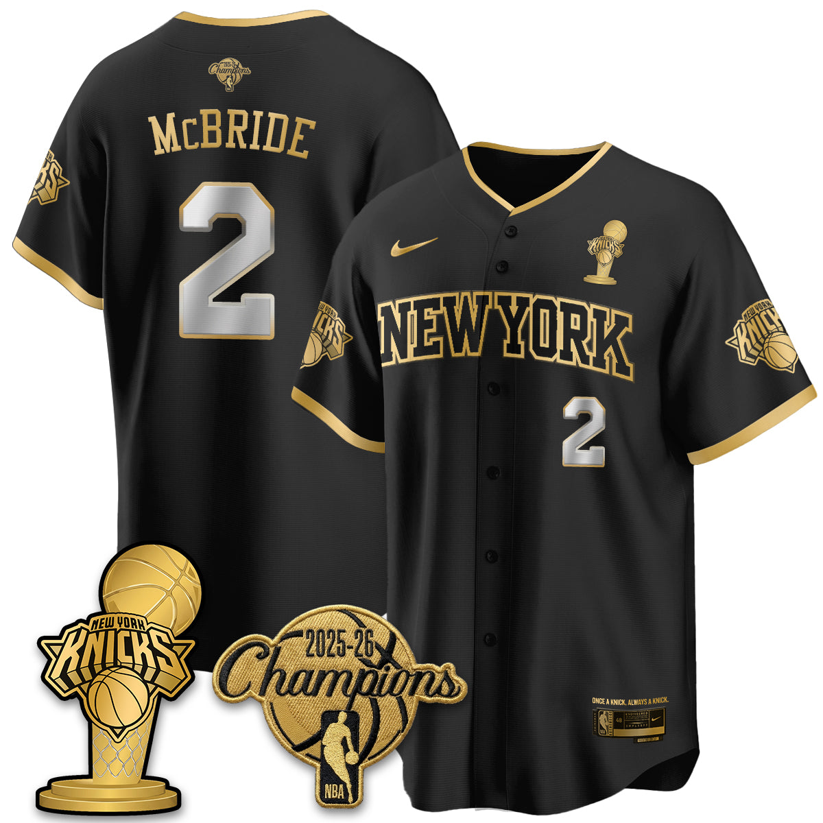 NYK 2026 NBA Champions Vapor Jersey - Stitched-DTD
