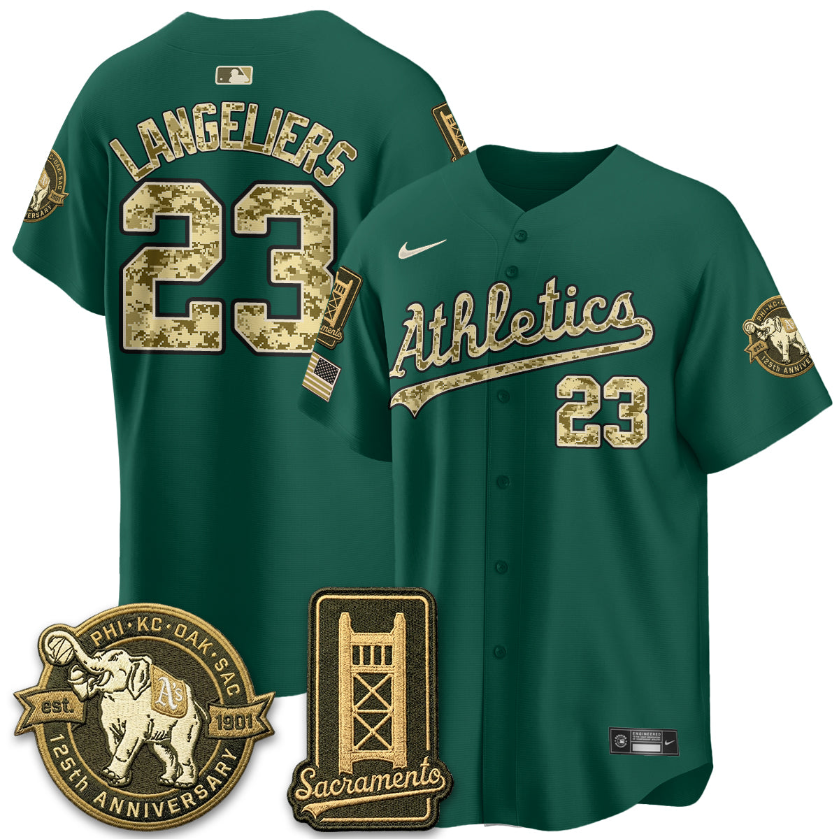 OAK Military Appreciation Game Day Jersey - Stitched-DTD