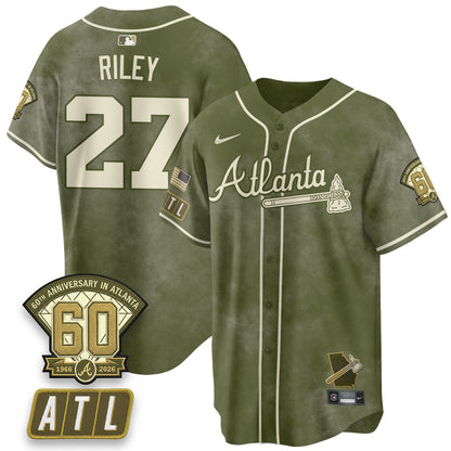 ATL New Era Olive 2026 Armed Forces Day Vapor Limited Jersey - All Stitched-DTD