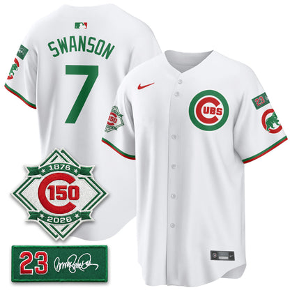 CHC Limited Mexico Jersey - 150th Anniversary + Ryne Sandberg Tribute Patch All Stitched-DTD